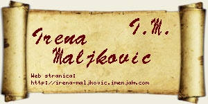 Irena Maljković vizit kartica